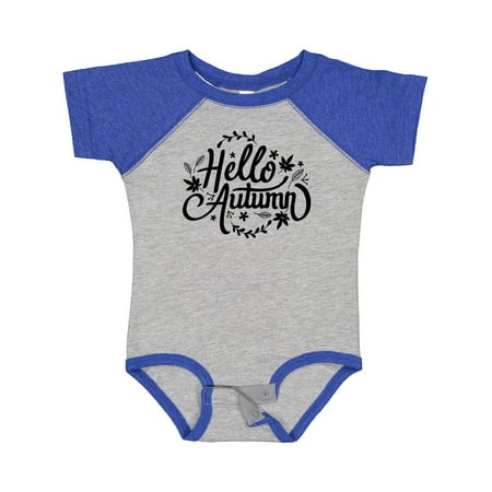 

Inktastic Fall Season Hello Autumn in Black Gift Baby Boy or Baby Girl Bodysuit