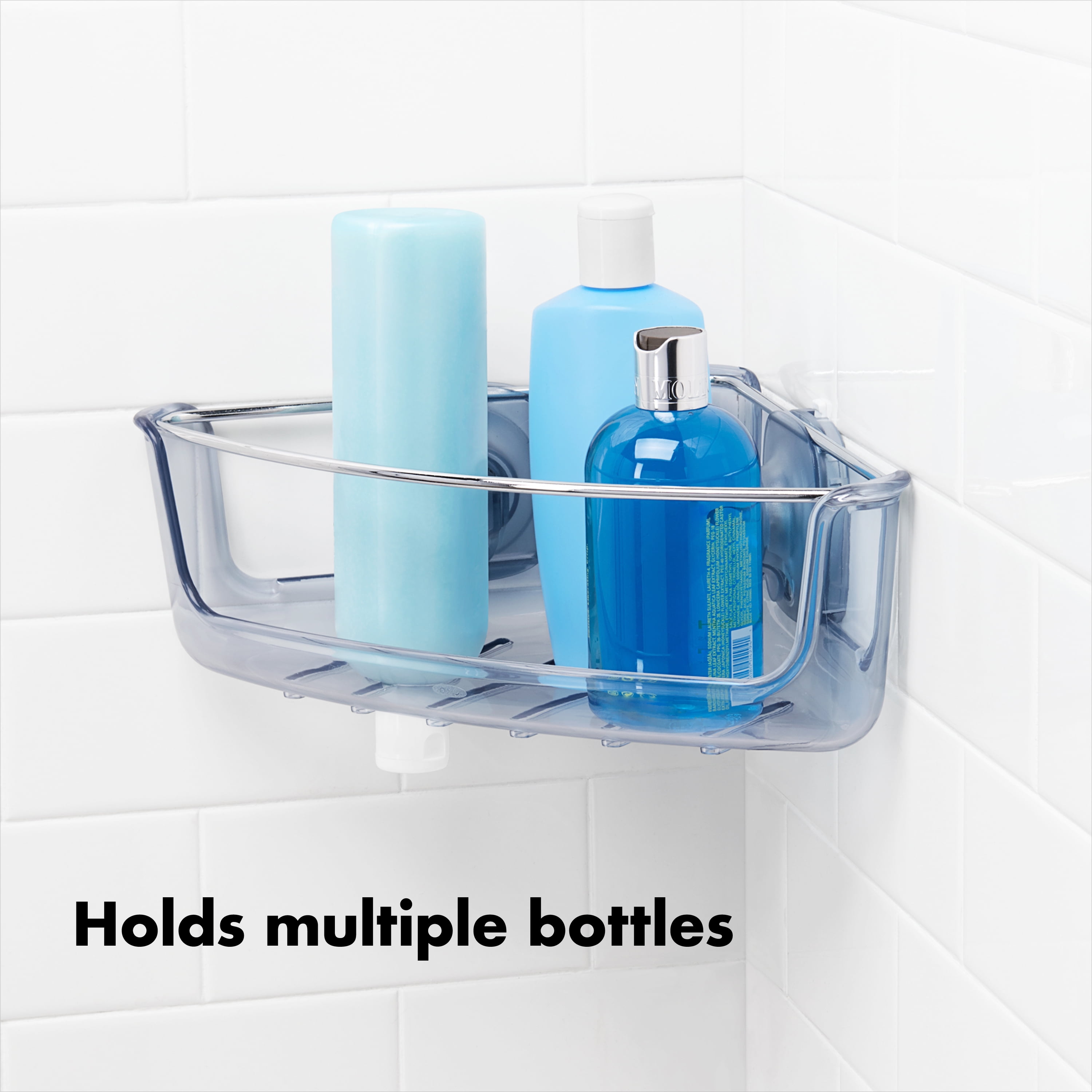 OXO StrongHold Suction Corner Basket for Bathtub & Shower Storage