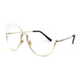 thumbnail image 1 of Womens Upside Down Half Rim Butterfly Metal Rim Fashion Eyeglasses Yellow, 1 of 4