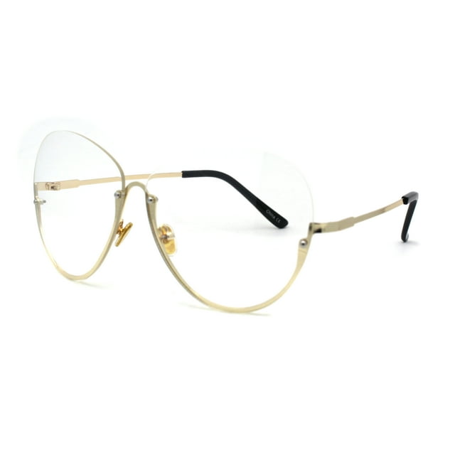 Womens Upside Down Half Rim Butterfly Metal Rim Fashion Eyeglasses Yellow