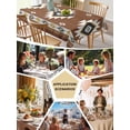 thumbnail image 5 of Southwest Table Cloth, Western Brown Yellow Geometric Abstract Art Wooden Waterproof Tablecloth for Square Tables, Reusable Washable Fabric Table Cover for Restaurant Kitchen Dining Tables 54"x54", 5 of 6