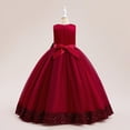 thumbnail image 5 of mgoYE Party Dress for Girls Flower Girl Dress for Wedding Tulle Floor Length Princess formal Prom Party Pageant Dance Ball Gown(Red,12-13 Years), 5 of 9