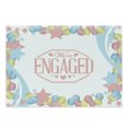 thumbnail image 1 of Engagement Party Cutting Board, We Are Engaged Celebration Balloons Stars Swirls Vintage Image, Decorative Tempered Glass Cutting and Serving Board, Large Size, Pink Blue and Green, by Ambesonne, 1 of 1