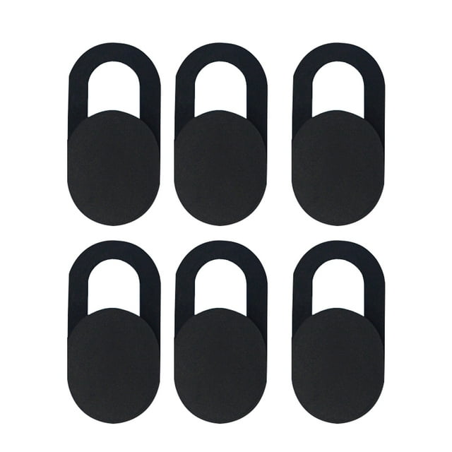 Privacy Protection Webcam Covers - 6 Pack ABS Black Camera Shields for Phones, Laptops & Computers - Slim 0.7mm Anti-Spy Lens Covers to Secure Your Private Life When Not in Use