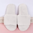 thumbnail image 6 of Fnooota Womens Slide Slippers, Soft Sole Indoor Non Slip Open Toe Fuzzy Slippers Bedroom Shoes White Size 7.5-7.5, 6 of 7