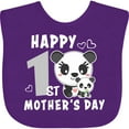 thumbnail image 3 of Inktastic Happy First Mothers Day with Panda Bears Boys or Girls Baby Bib, 3 of 4