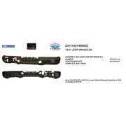 REAR STEP BUMPER ASSEMBLY; BLACK; WITHOUT PARK ASSIST SENSOR HOLES;