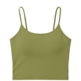 thumbnail image 4 of Halter for Women Summer Sleeveless U Neck Tank Tops with Built in Bras Lightweight Comfy Casual Camisole ,Green-a,L, 4 of 5