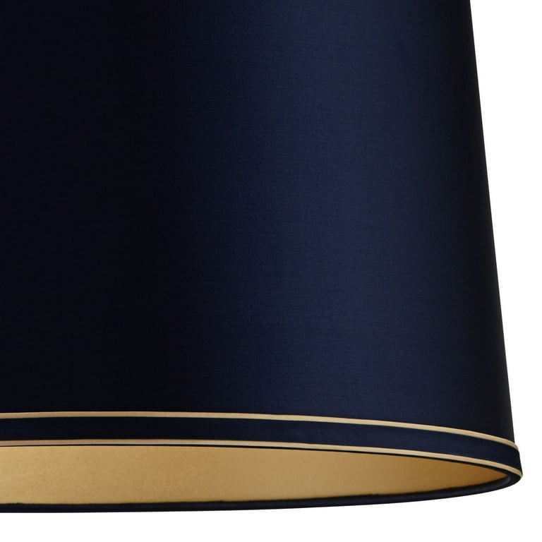 Springcrest Navy Blue Medium Drum Lamp Shade with Navy and Gold