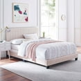 thumbnail image 2 of Tufted Platform Bed Frame, King Size, Velvet, Pink, Modern Contemporary Urban Design, Bedroom Master Guest Suite, 2 of 8