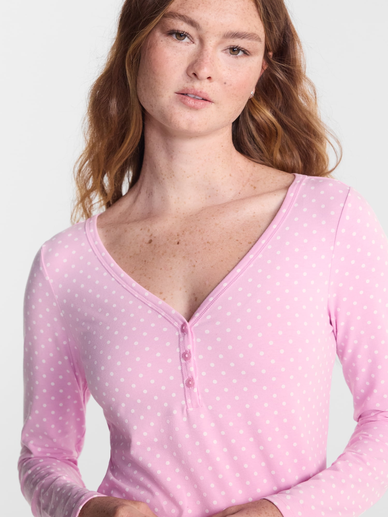 No Boundaries Cloud Core Henley Sleep Shirt, Women's XXS-3X