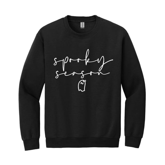 Spooky Season Ghost Sweatshirt, Cute Halloween Ghost Graphic Pullover, Halloween Gift