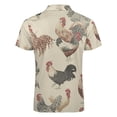 thumbnail image 5 of Chicken Pattern Men Zipper T-shirt Summer Casual Short Sleeve T-shirt Top, 5 of 7