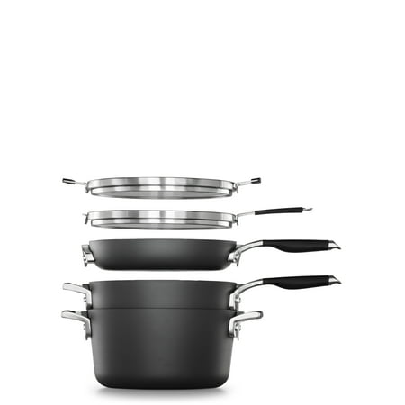 Select by Calphalon Space Saving Hard-anodized Nonstick Starter Cookware Set, 7 Piece
