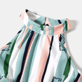 thumbnail image 5 of PatPat Family Matching Multi-Color Vertical Strip High Neck Halter Dress and Colorblock T-Shirt Sets, Multicolor, Girl 2 Years, 5 of 7