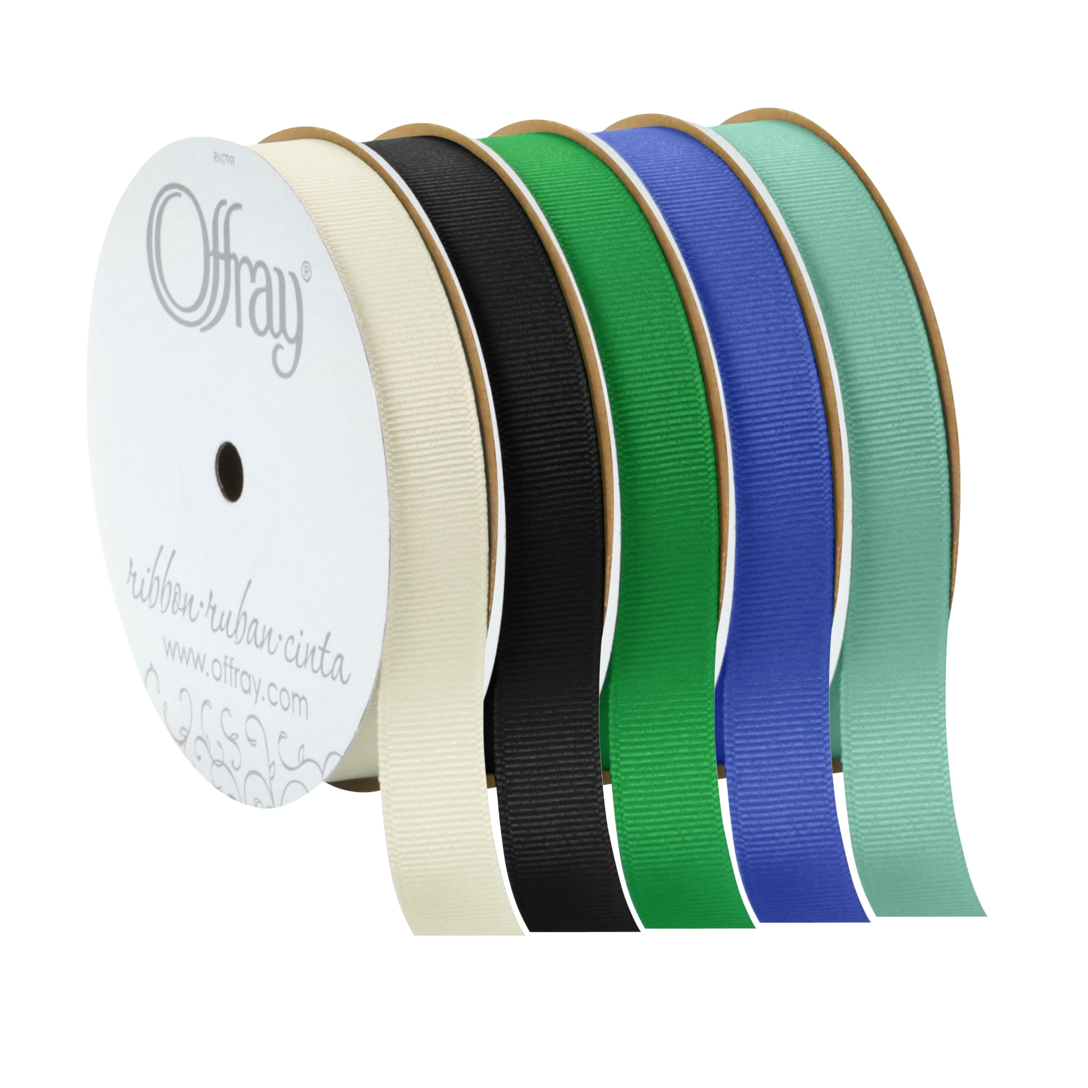(3 pack) Offray Ribbon, Antique White 5/8 inch Grosgrain Polyester Ribbon for Sewing, Crafts, and Gifting, 18 feet, 1 Each