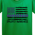 thumbnail image 4 of Inktastic Epilepsy Awareness Purple Ribbons and Flag Youth T-Shirt, 4 of 5