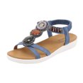 thumbnail image 3 of Juebong Sandals clearance Flat Sandals for Women Dressy Summer Cute Gladiator Slip on Sandal Comfortable Orthopedic T-strap Sandals Ladies Casual Ankle Elastic Bohemian Beach Shoes, 3 of 5