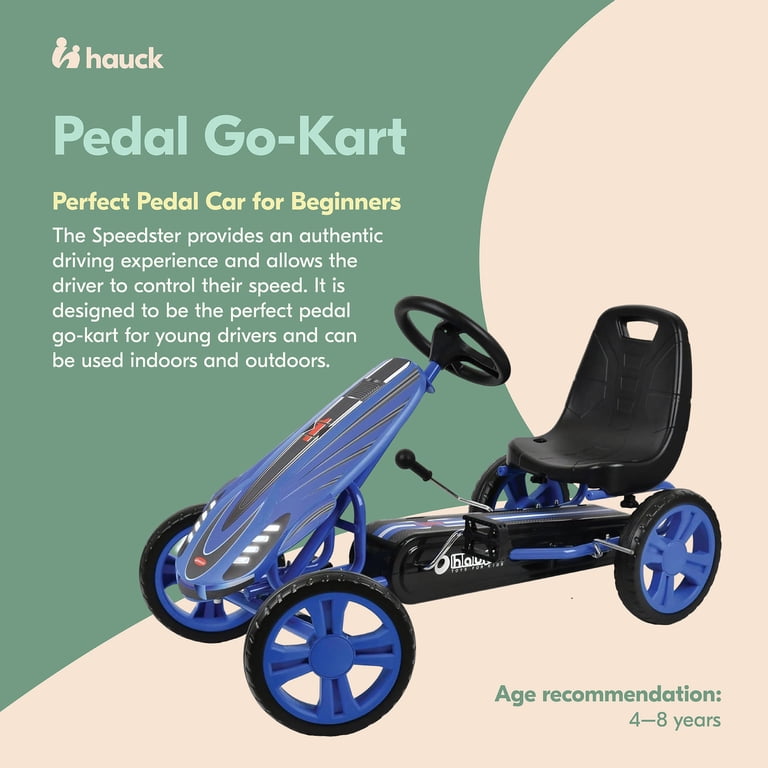 hauck Speedster Pedal Go Kart w/Adjustable Bucket Seat, Kids Ages