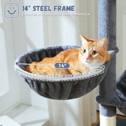 PAWZ Road 69 Cat Tree for Indoor Cats Multi-Level Cat Condo with Large Hammock Perch and 5 Scratching Posts, Dark Gray