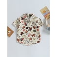 thumbnail image 2 of Bagilaanoe Toddler Baby Boys Summer Shirt Short Sleeve Print Button Tops 6M 12M 18M 24M 3T 4T Kids Casual Clothes, 2 of 8