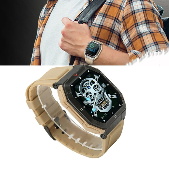 Military Smart Watch, Alarm Clock 1.85in HD Touchscreen  All Round Monitoring Watch Music Weather Forecast with Speaker for Outdoor