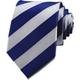 thumbnail image 1 of ORUYROP Cravate Formelle en Soie Jacquard Bleu Gris à Rayures Classiques pour Hommes, 1 of 6