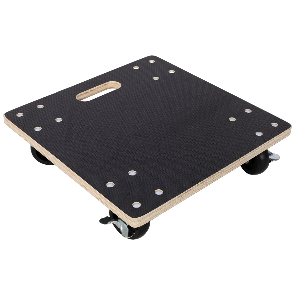 LuckyNote 15"x15" Furniture Moving Wooden Dolly Set of 2, Heavy Duty Rolling Mover with 2 Brake Wheels, Supports 1320 lbs – Black