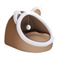 thumbnail image 4 of Cama para Gatos Nido Cálido Cama para Dormir para Gatos con Pelota de Juego Camas para Perros con Fondo Antideslizante Autocalentable Cómoda Cama para , MARRÓN, M Marrón, 4 of 10