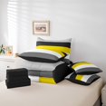 thumbnail image 5 of YST Yellow Black Grey Geometric Striped Bedding Set, 7-Piece, Twin, 5 of 5