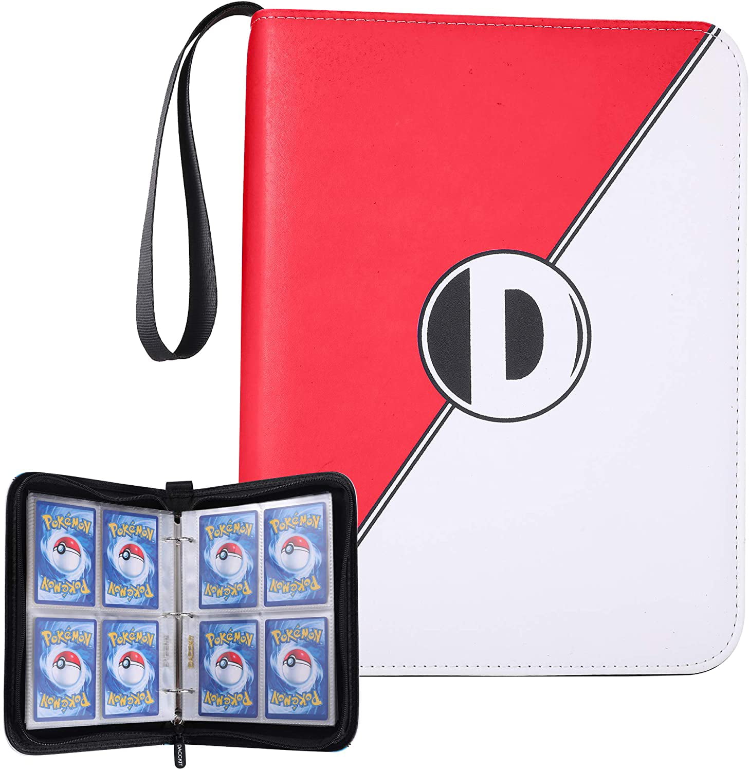 Blue & White D DACCKIT 400 Pockets Binder for Pokemon Trading Cards Card Collectors Album with 50 Premium 4-Pocket Pages 