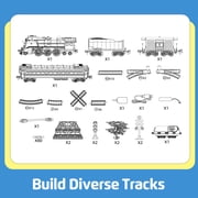 Electric Train Set, Remote Control Train Toys with Luxury Track & Glowing Passenger Carriages, with Smoke, Light and Sound for 3+ Years Old Boys Gifts