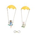 thumbnail image 2 of yotijay 2 Pieces Parachute Hanging Decor, Resin Ornament, Crafts Gift Centerpiece Garden Decor for Backyard, Garden Fence, 2 of 6