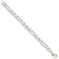 thumbnail image 2 of 925 Sterling Silver 8.75mm Figaro Anchor Chain Bracelet, 2 of 6