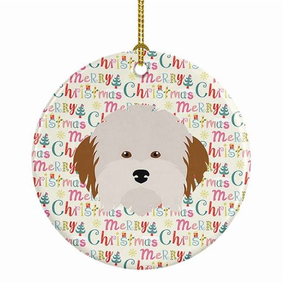Havanese Dog Merry Christmas Ceramic Ornament 2.8 in x 2.8 in
