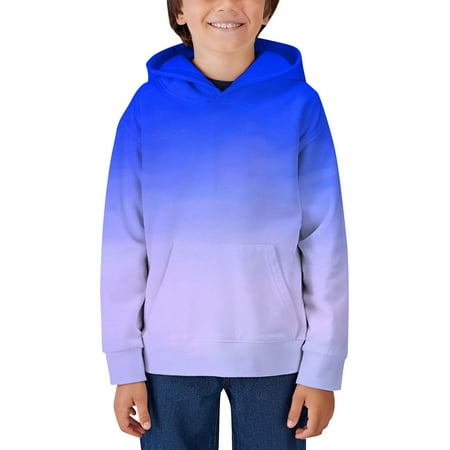 

Hoodies for Teen Girls Kids Toddler Baby Unisex Spring Summer Print Tulle Long Sleeve Hoodie Hoodies for Boys(Color:Blue Size:2-3 Years)