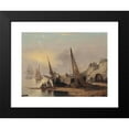thumbnail image 2 of Thomas Luny 18x14 Black Modern Framed Museum Art Print Titled - Fishermen Sitting by Their Boat, Low-Tide, Devon (1832), 2 of 5