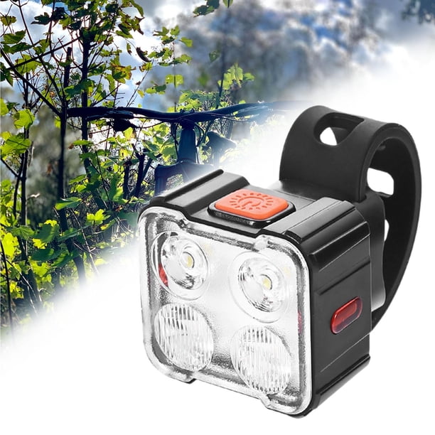Luz de bicicleta Luz de advertencia impermeable ligera Luces de bicicleta súper brillantes Fácil 4 cuentas de lámpara