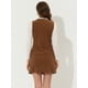 thumbnail image 3 of INSPIRE CHIC Vestido de pana informal con cuello redondo y botones para mujer marrón S, 3 of 6