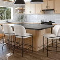 thumbnail image 3 of Kris & Alley Brooks Boucle Fabric Upholstered Counter Height Bar Stool with Metal Legs, 3 of 12