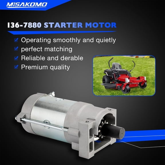 136-7880 Starter Motor for Toro Timecutter,  HD, Z Master, Exmark Quest Lawn Mowers - Upgraded Replacement with 12-Month Warranty