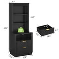 thumbnail image 2 of Afuhokles Tall Fluted Nightstand, Bedside Table with 2 Drawers and Open Shelf, Black, 2 of 7