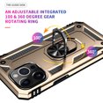 thumbnail image 3 of Feishell Hybrid Armor Phone Case for iPhone 13 Pro,Military Grade Shockproof 360 Rotatable Metal Ring Holder Kickstand Support Magnetic Car Mount Dual Layer Protective Phone Cover,Gold, 3 of 8