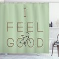 thumbnail image 1 of Ambesonne Saying Shower Curtain, Positive Words Bicycle, 69"Wx84"L, Green Cocoa, 1 of 3