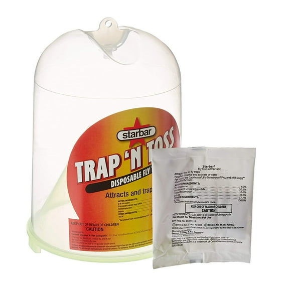 Starbar Trap N Toss Fly Trap - Comes With Fly Trap Atractant - 1 Trap by Zoecon