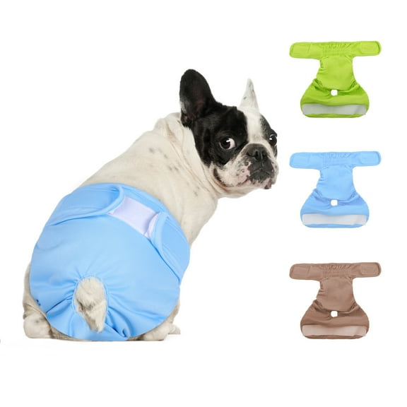 QBLEEV Pet Soft Washable Female Diapers (3 Pack) - Female Dog Diapers, Comfort Reusable Doggy Diapers for Girl Dog in Period Heat-M