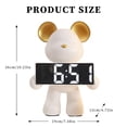 thumbnail image 4 of Resina Nordic Bear Estatua Batería / Plug-In Use Bear Despertador Ornamento (Blanco), 4 of 9