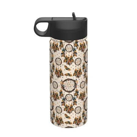 

Goofa Retro Dreamcatcher for Insulated Kettle 18oz Water Bottle Insulated Tumbler with Handle & Flip Straw - Fits in Cup Holder Leak Resistant Tumbler