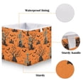 thumbnail image 3 of Foldable Fabric Storage Bin Home Cubes Clothing Organizer Bins Large Collapsible Box Basket for Home Organizer Orange Background with Skeletons, 3 of 7