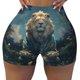 thumbnail image 2 of Fotbe Starry Sky Meditating Lion Shorts Sin Costuras – Shorts Deportivos de Cintura Alta para Mujer, Elásticos para Gimnasio, Yoga, Running o Ciclismo-Medium, 2 of 8
